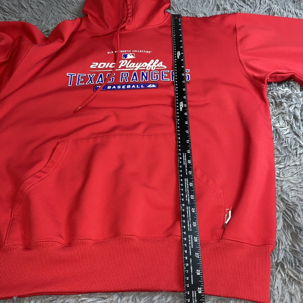 Texas Rangers Men's Sz L 2010 Playoffs Authentic Collection Majestic Hoodie - Picture 5 of 9